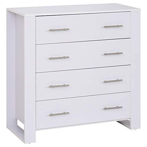 Homcom 4 Drawer Chest of Drawers Bedroom Storage Cabinet - We Love Our Beds