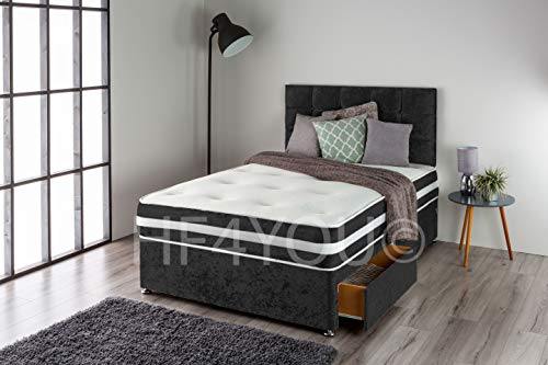 Home Furnishings Crushed Velvet Divan Bed with 1000 Pocket Sprung Mattress - We Love Our Beds