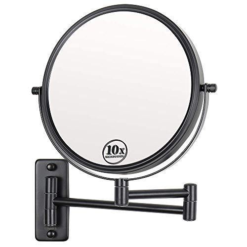Lansi Round Makeup Mirror 10X Magnifying Wall Mount Double-Sided - We Love Our Beds