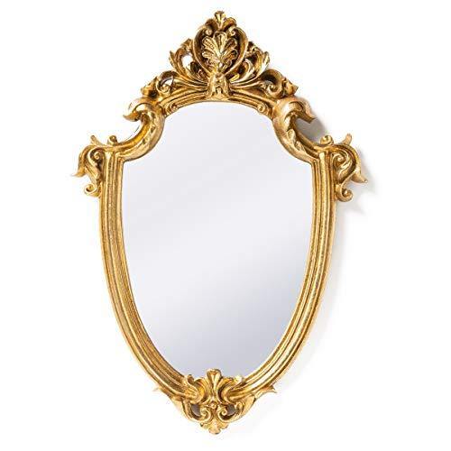 Funerom Vintage 11.6×9 inch Decorative Wall Mirror Gold Shield Shape - We Love Our Beds