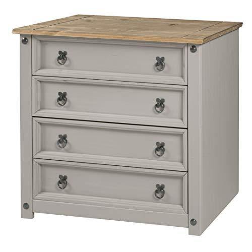 Mercers Furniture Corona Grey Wax Small 4 Drawer Chest - We Love Our Beds