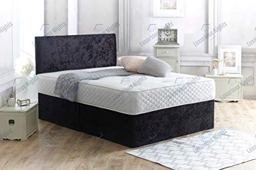 Luxurious Nights Black Crushed Velvet Divan Bed With Orthopaedic Mattress - We Love Our Beds
