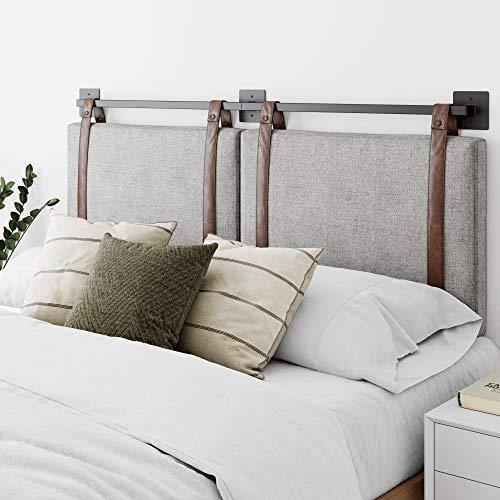 Nathan James Harlow Wall Mount Faux Leather and Fabric Headboard - We Love Our Beds