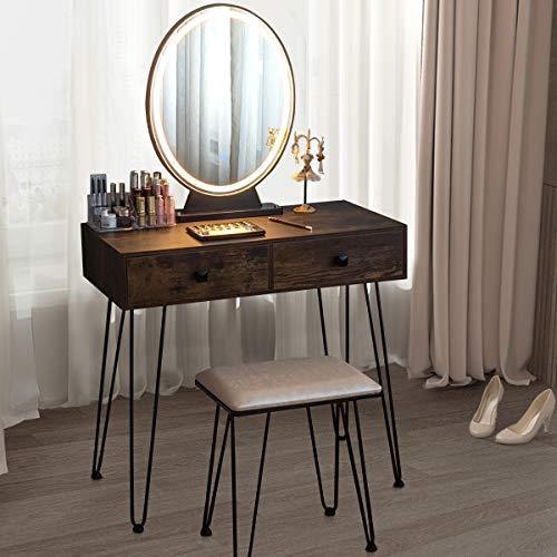 Costway Dressing Table Cosmetics Dresser with Detachable LED Mirror - We Love Our Beds