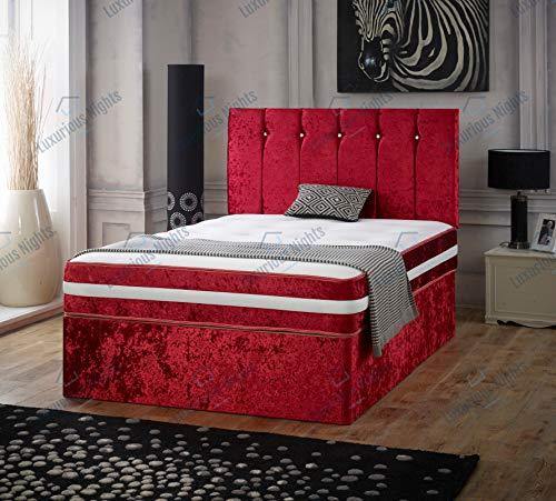 Luxurious Nights Red Divan Bed Set With Matching Sprung Mattress - We Love Our Beds