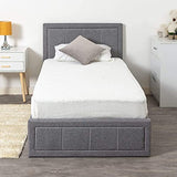 Home Treats Upholstered Bed Single | Ottoman Bed Frame | Grey Fabric Bed Frame With Storage (Single, No Mattress) Home Treats