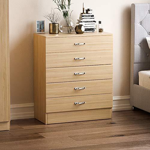 Vida Designs Riano Pine Chest of Drawers, 5 Drawer With Metal Handles - We Love Our Beds