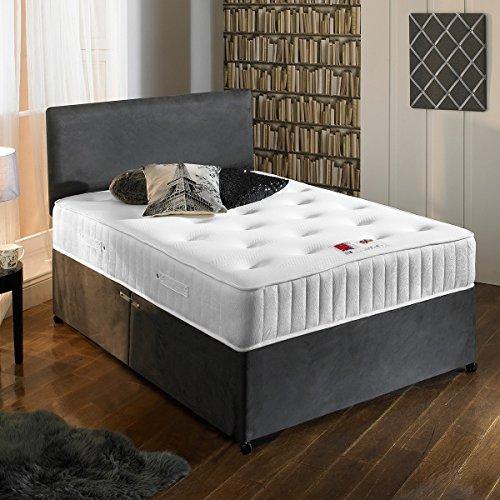 Sleep Factory Luxury Suede Divan Bed With Orthopaedic Tufted Mattress - We Love Our Beds
