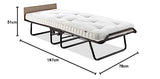 Jay-Be Supreme Folding Bed with Micro e-Pocket Sprung Mattress and Automatic Folding Legs, Compact, Single, Black JAY-BE