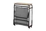 Jay-Be Supreme Folding Bed with Micro e-Pocket Sprung Mattress and Automatic Folding Legs, Compact, Single, Black JAY-BE
