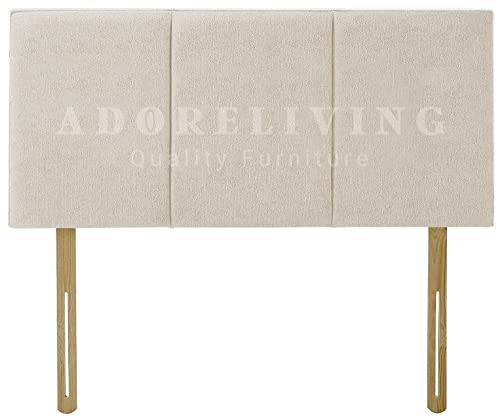 Serenity Headboards Divan Bed Headboard Alton Chenille 20'' Height Padded Paneled Headboard (Ivory, Single 3 FT, Height 20 INCHES) Serenity Headboards