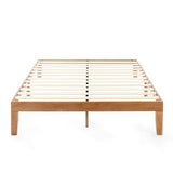 Best Price Mattress Queen Bed Frame, 12" Soild Wood Platform Bed Frame w/CLASSIC Wooden Slat (No Box Spring Needed), Natural, Queen Size Best Price Mattress