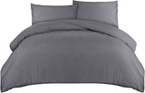 Utopia Bedding Duvet Cover Double - Soft Microfibre Polyester - Bedding Quilt Cover Set, with Pillow cases (Grey) Utopia Bedding