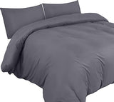 Utopia Bedding Duvet Cover Double - Soft Microfibre Polyester - Bedding Quilt Cover Set, with Pillow cases (Grey) Utopia Bedding
