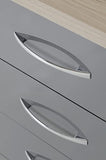 Seconique Nevada Dressing Table Set in Grey Gloss/Light Oak Effect Veneer Seconique
