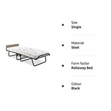 Jay-Be Supreme Folding Bed with Micro e-Pocket Sprung Mattress and Automatic Folding Legs, Compact, Single, Black JAY-BE