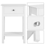 Yaheetech White Bedside Tables Set of 2PCs, Small Side Tables With Drawer, Wooden Nightstands Storage Unit with Shelf for Living Room & Bedroom, 30x40x61cm Yaheetech