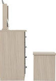 Seconique Nevada Dressing Table Set in Grey Gloss/Light Oak Effect Veneer Seconique