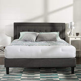 Zinus Dachelle King size Bed frame - Bed 150x200 cm - 35 cm Height - Upholstered Platform Bed frame with Wood slat support - Dark Grey ZINUS