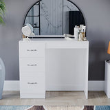 Vida Designs 3 Drawer Dressing Table Makeup Desk Riano Bedroom Furniture (White) Vida Designs