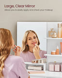 VASAGLE Dressing Table, Vanity Table with Mirror, 1 Drawer, 2 Shelves, Storage Cabinet, Makeup Organiser, White RDT119W01 VASAGLE