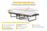 Jay-Be Supreme Folding Bed with Micro e-Pocket Sprung Mattress and Automatic Folding Legs, Compact, Single, Black JAY-BE