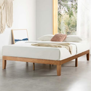 Best Price Mattress Queen Bed Frame, 12" Soild Wood Platform Bed Frame w/CLASSIC Wooden Slat (No Box Spring Needed), Natural, Queen Size Best Price Mattress