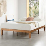 Best Price Mattress Queen Bed Frame, 12" Soild Wood Platform Bed Frame w/CLASSIC Wooden Slat (No Box Spring Needed), Natural, Queen Size Best Price Mattress