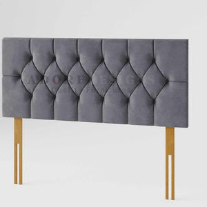 Adore Living Divan Bed Headboard Elegant Chesterfield Plush Velvet 20" Height Padded Lined Headboard (Grey, 3ft Single) Adore Living