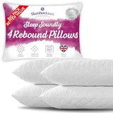 Slumberdown Hotel Quality Pillows 4 Pack - Bouncy Firm Support Side Sleeper Pillow for Neck, Back & Shoulder Pain Relief - Comfy, Soft Touch Quilted Cover, Hypoallergenic, Made in the UK (48 x 74cm) Slumberdown