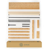Zinus Ellie Double Bed frame - Bed 135x190 cm -35 cm Height with Underbed storage - Bamboo and Wood Platform Bed frame with Headboard - Brown ZINUS
