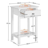 Yaheetech White Bedside Tables Set of 2PCs, Small Side Tables With Drawer, Wooden Nightstands Storage Unit with Shelf for Living Room & Bedroom, 30x40x61cm Yaheetech