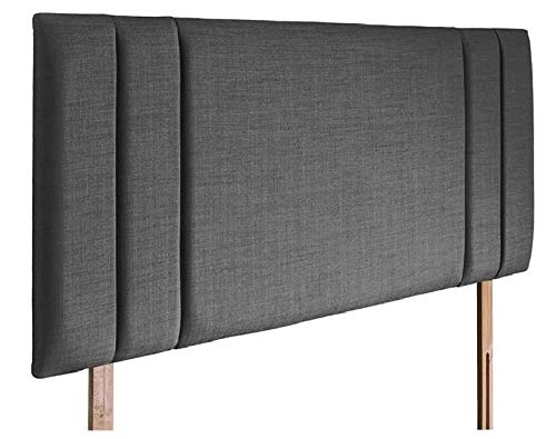 mm08enn new side bar bed headboard in linen fabric available in and sizes (4ft6 double, slate grey) mm08enn