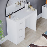 Vida Designs 3 Drawer Dressing Table Makeup Desk Riano Bedroom Furniture (White) Vida Designs