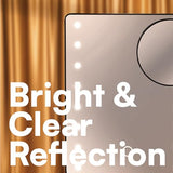 H&S Makeup Mirror with Lights - Light Up Vanity Mirror for Dressing Table Bathroom Desk - Battery Operated with LED Lights - Includes Detachable 10x Magnifying Mirror - Black H&S