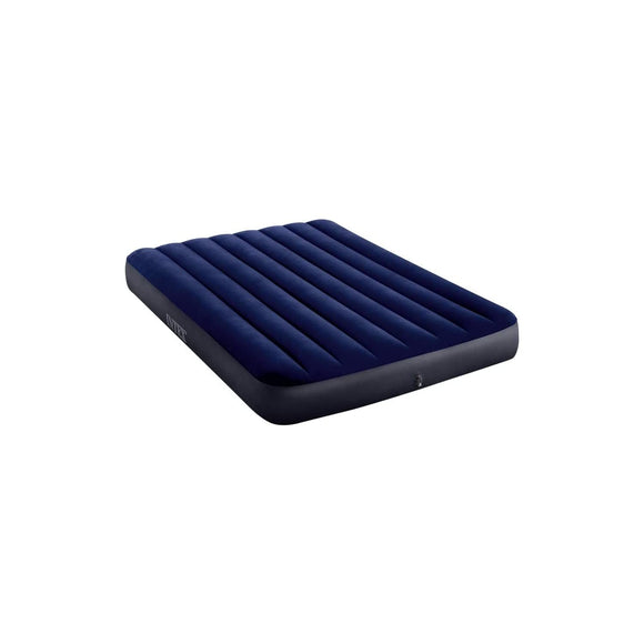 Intex Classic Full-size inflatable Downy AirBed mattress with waterproof flocked top and Dura-Beam inner structure, suitable airbed for both home and travel use,Multicoloured,Double Intex