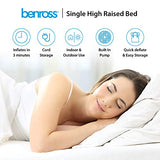 Benross Avenli Twin Size Inflatable Airbed with Built In Electric Pump | Quick & Easy Inflation | Storage Bag Included | Flocked Surface| Camping or Home| 1.96L x 0.97W x 0.47H metres | 88080 Benross