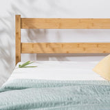 Zinus Ellie Double Bed frame - Bed 135x190 cm -35 cm Height with Underbed storage - Bamboo and Wood Platform Bed frame with Headboard - Brown ZINUS