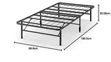 Zinus SmartBase Single Bed frame - Bed 90x190 cm - 35 cm Height with Underbed storage - Metal Platform Bed frame great for a guest bed - Black ZINUS