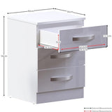 Amazon Brand - Vida Designs High Gloss 3 Drawer Bedside Rectangular Nightstand Cabinet, White, 36 cm D x 40 cm W x 56 cm H Vida Designs
