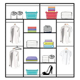 Double Mirror Sliding Door Wardrobe with LED LIGHT 90/120/150/180/203 (White, 203cm) Sliding Wardrobe 4U