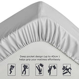 Bedsure King Size Fitted Sheets - Bed Sheets Extra Deep Pocket 16 inch (40 cm) made of Soft Brushed Microfiber for Kingsize Bed, Grey, 150x200cm Bedsure