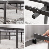 Zinus Justin Double Bed frame - Bed 135x190 cm - 36cm Height - Metal bed frame with Underbed storage and steel slat support - Black ZINUS