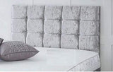 mm08enn Luxurious upholstered Crystal Diamante Crushed Velvet Headboard Available in 20" & 30" Height (2ft6 20" Height, Grey) mm08enn