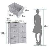 YITAHOME Chest of Drawers with 8 Drawers,Bedroom Drawers, Fabric Dresser with Wood Top,Drawer storage unit for for Bedroom, Living room, Kids room,Light Grey YITAHOME