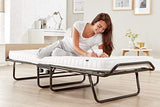 Jay-Be Supreme Folding Bed with Micro e-Pocket Sprung Mattress and Automatic Folding Legs, Compact, Single, Black JAY-BE