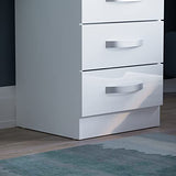 Amazon Brand - Vida Designs High Gloss 3 Drawer Bedside Rectangular Nightstand Cabinet, White, 36 cm D x 40 cm W x 56 cm H Vida Designs