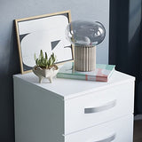 Amazon Brand - Vida Designs High Gloss 3 Drawer Bedside Rectangular Nightstand Cabinet, White, 36 cm D x 40 cm W x 56 cm H Vida Designs