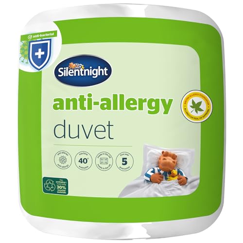 Silentnight Anti Allergy Single Duvet 10.5 Tog - All Year Round Winter Quilt Duvet Anti-Bacterial and Machine Washable with Allergy UK Approved Anti Allergy Fibres - Single Bed Silentnight