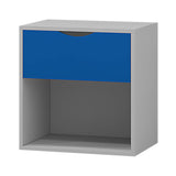 AFN Home Delvito 4 Piece Bedroom Furniture Set - Includes Wardrobe, 5 Drawer Chest, Bedside Cabinet (Blue on White) AFN Home